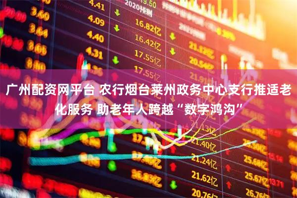 广州配资网平台 农行烟台莱州政务中心支行推适老化服务 助老年人跨越“数字鸿沟”